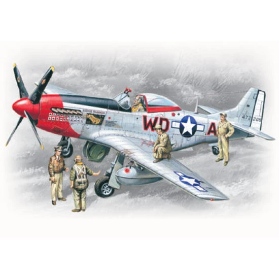 P-51D with USAAF Pilots and Ground Personnel Fighter 1/48 ICM 48153 P-51D with USAAF Pilots and Ground Personnel Fighter 1/48 ICM 48153