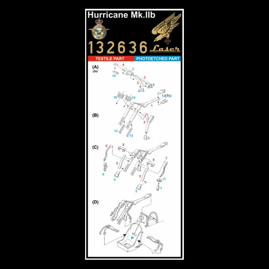 Hgw 132636 1/32 Seatbelts For Hawker Hurricane Mk Iib Pre-cut Laser Revell