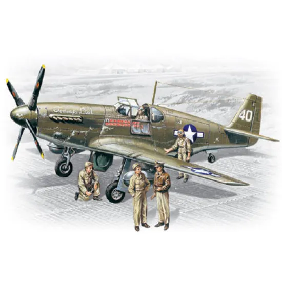 P-51B with USAAF Pilots and Ground Personnel 1/48 ICM 48125 P-51B with USAAF Pilots and Ground Personnel 1/48 ICM 48125