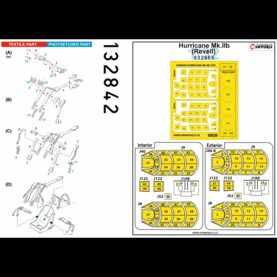 Hgw 132842 1/32 Seatbelts For Hawker Hurricane Mk Iib Basic Line And Masks Revell