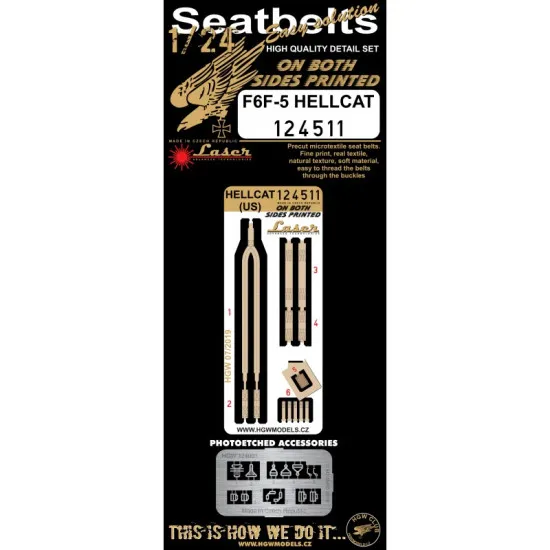 Hgw 124511 1/24 Seatbelts For F6f-5 Hellcat Pre-cut Laser Accessories Aircraft