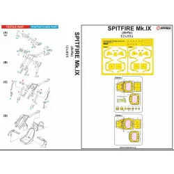 Hgw 124805 1/24 Seatbelts For Spitfire Mk Ix Basic Line And Masks For Airfix