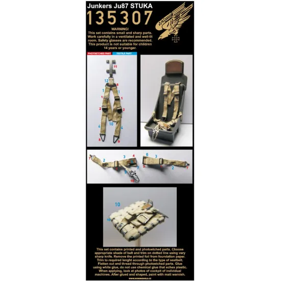 Hgw 135307 1/35 Seatbelts For Junkers Ju87 Stuka Pre-cut Laser For Border Model