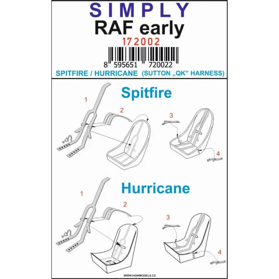 Hgw 172002 1/72 Seatbelts For Raf Early Simply Edition Relief Print