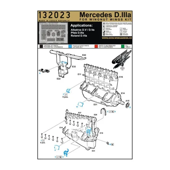 Hgw 132050 1/32 Pfalz D Iii / D Iiia Super Detail Set For Wingnut Wings