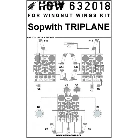 Hgw 132106 1/32 Sopwith Triplane Super Detail Set For Wingnut Wings