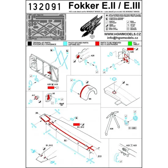 Hgw 132107 1/32 Fokker E Ii / E Iii Super Detail Set For Wingnut Wings