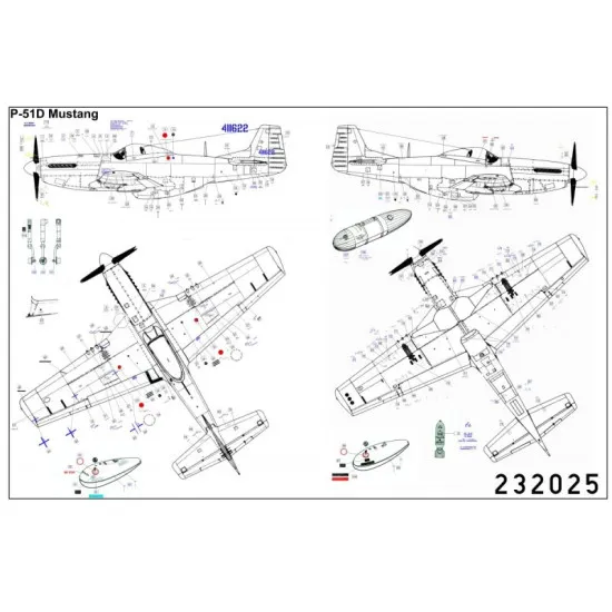 Hgw 232025 1/32 Decal For P-51d/K Mustang For Tamiya And Revell