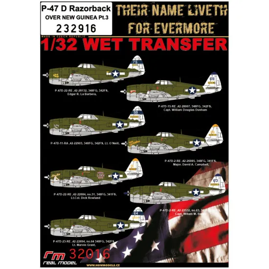 Hgw 232916 1/32 Decal For P-47 D Razorback Over New Guinea Pt 3