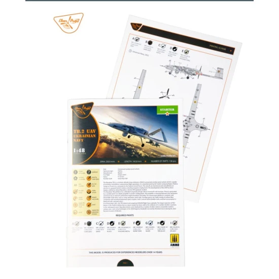 Clear Prop 4810 1/48 Bayraktar Tb 2 Uav Ukrainian Navy Plastic Model Kit