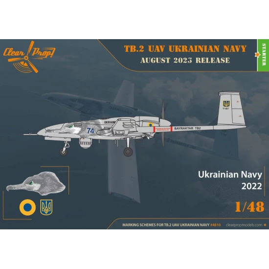 Clear Prop 4810 1/48 Bayraktar Tb 2 Uav Ukrainian Navy Plastic Model Kit