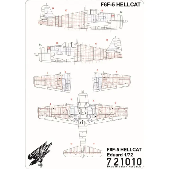 Hgw 721010 1/72 F6f-5 Hellcat For Eduard Accesories For Aircraft