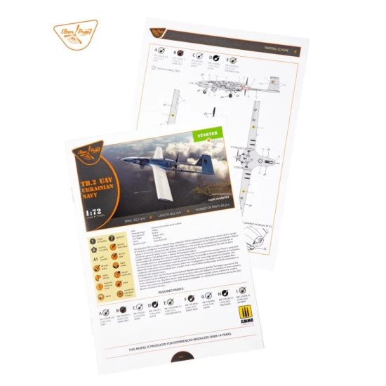 Clear Prop 72034 1/72 Bayraktar Tb 2 Uav Ukrainian Navy Model Kit