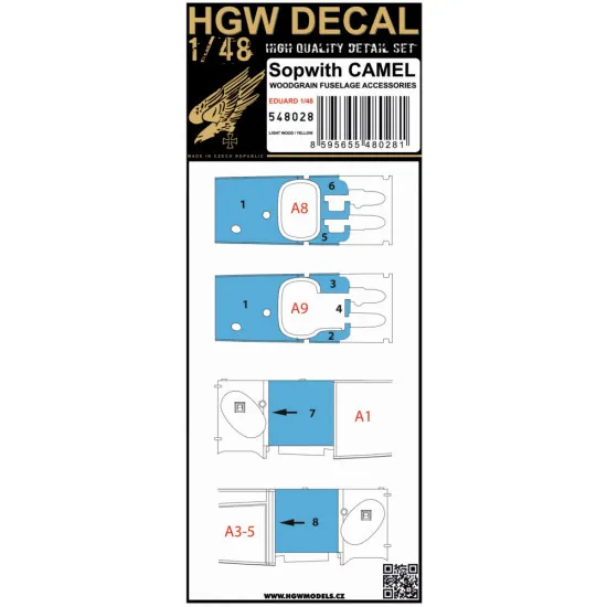 Hgw 548028 1/48 Sopwith Camel Light Wood For Eduard