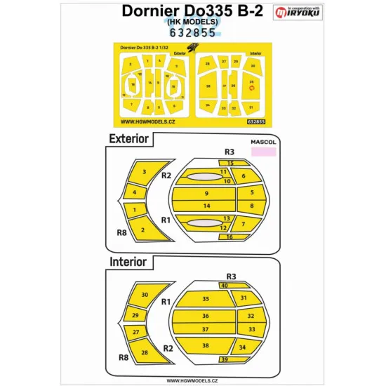 Hgw 632855 1/32 Mask For Dornier Do 335b-2 Hk Models Accessories For Aircraft