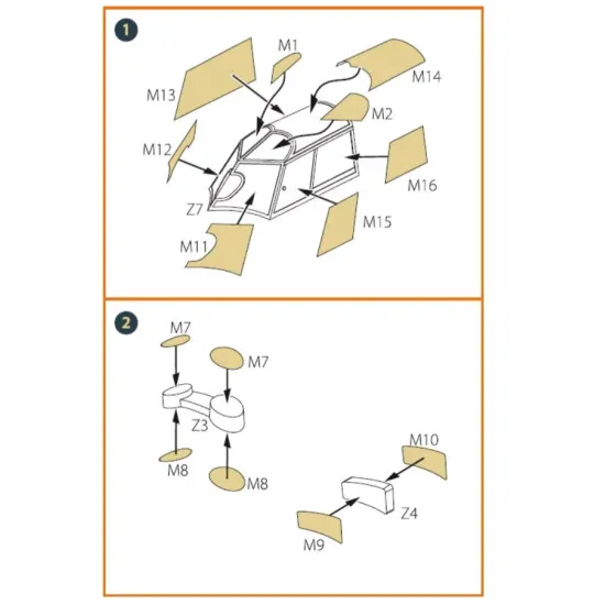 Clear Prop 48020 1/48 I 16 Early Version Painting Mask On Yellow Kabuki Paper For Cp Kit