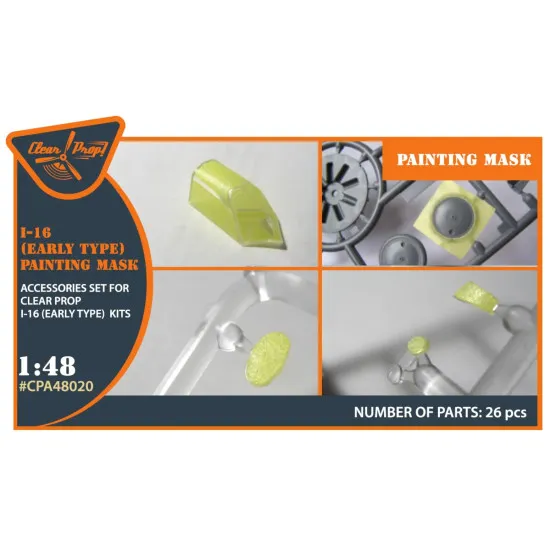 Clear Prop 48020 1/48 I 16 Early Version Painting Mask On Yellow Kabuki Paper For Cp Kit