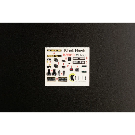 Kelik K35010 1/35 Mh 60l Black Hawk Interior 3d Decals For Kitty Hawk Kit