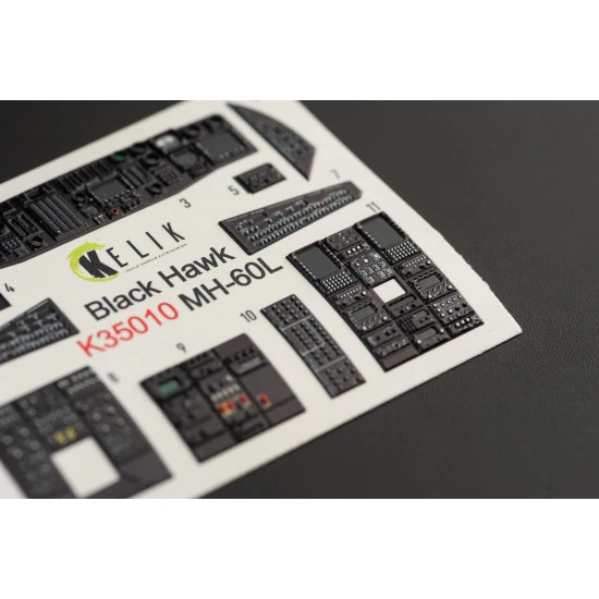 Kelik K35010 1/35 Mh 60l Black Hawk Interior 3d Decals For Kitty Hawk Kit