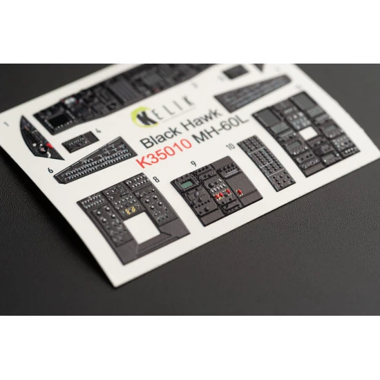 Kelik K35010 1/35 Mh 60l Black Hawk Interior 3d Decals For Kitty Hawk Kit