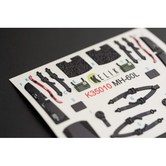 Kelik K35010 1/35 Mh 60l Black Hawk Interior 3d Decals For Kitty Hawk Kit