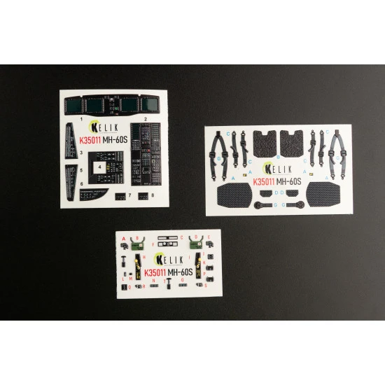 Kelik K35011 1/35 Mh 60s Knight Hawk Interior 3d Decals For Kitty Hawk Kit