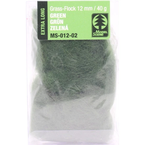 Model Scene 012-02 Grass-flock 12 Mm Green 40 G Diorama Upgrade Accessories