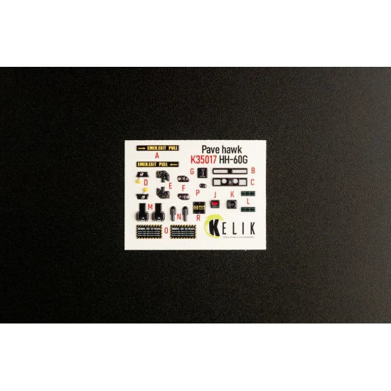 Kelik K35017 1/35 Hh 60g Pave Hawk Interior 3d Decals For Kitty Hawk Kit