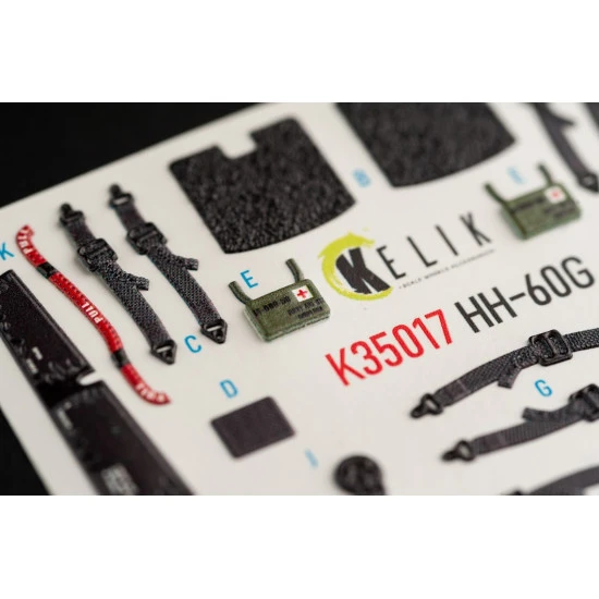 Kelik K35017 1/35 Hh 60g Pave Hawk Interior 3d Decals For Kitty Hawk Kit