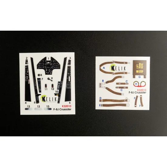 Kelik K32010 1/32 F 8j Crusader Interior 3d Decal For Trumpeter Kit