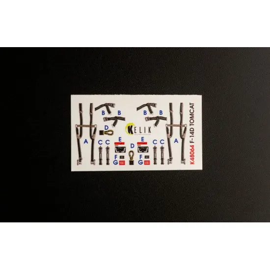 Kelik K48064 1/48 F 14d Tomcat Interior 3d Decals For Amk Kit