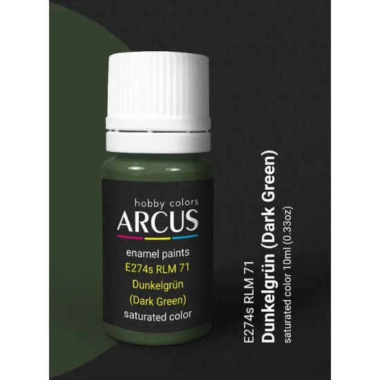 Arcus 274 Enamel Paint Luftwaffe Rlm 71 Dunkelgrun Dark Green Saturated Color