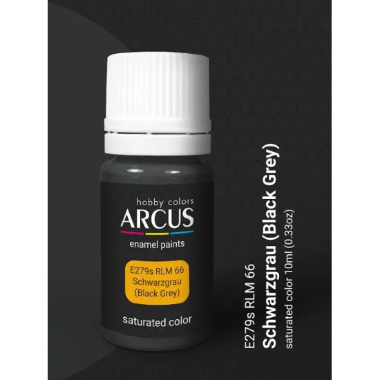 Arcus 279 Enamel Paint Luftwaffe Rlm 66 Schwarzgrau Saturated Color