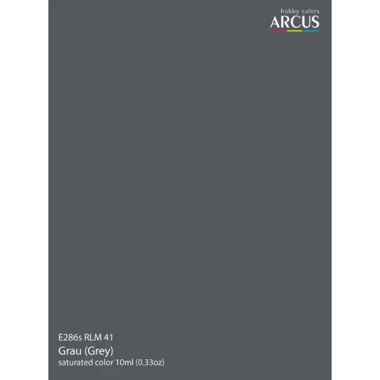 Arcus 286 Enamel Paint Luftwaffe Rlm 41 Grau Grey Saturated Color