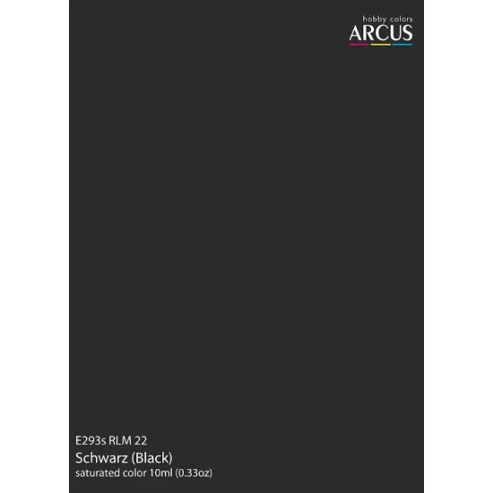 Arcus 293 Enamel Paint Luftwaffe Rlm 22 Schwarz Black Saturated Color