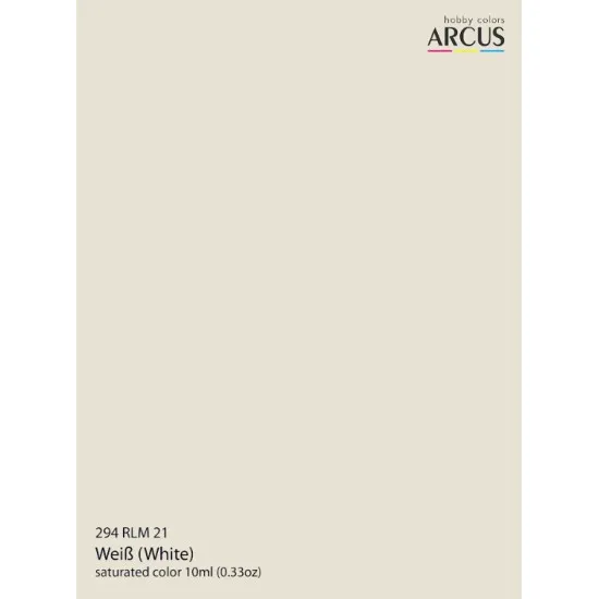 Arcus 294 Enamel Paint Luftwaffe Rlm 21 Weib Saturated Color