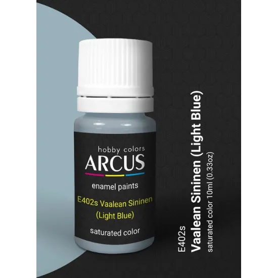 Arcus 402 Enamel Paint Finnish Air Force Vaalean Sininen Light Blue Saturated Color