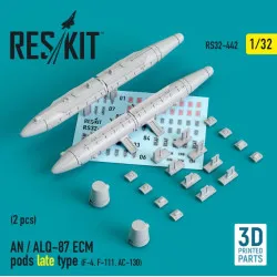 Reskit Rs32-0442 1/32 An Alq 87 Ecm Pods Late Type 2 Pcs F4 F111 Ac130 3d Printing