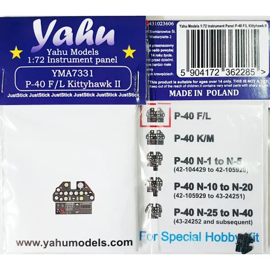 Yahu Model Yma7331 1/72 P-40 F/L Kittyhawk Ii For Special Hobby Accessories Kit