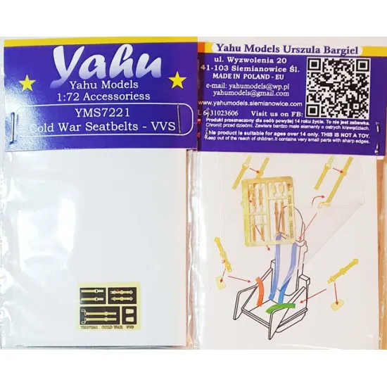 Yahu Model Yms7221 1/72 Cold War Seatbelts Vvs Soviet Side Accessories Aircraft