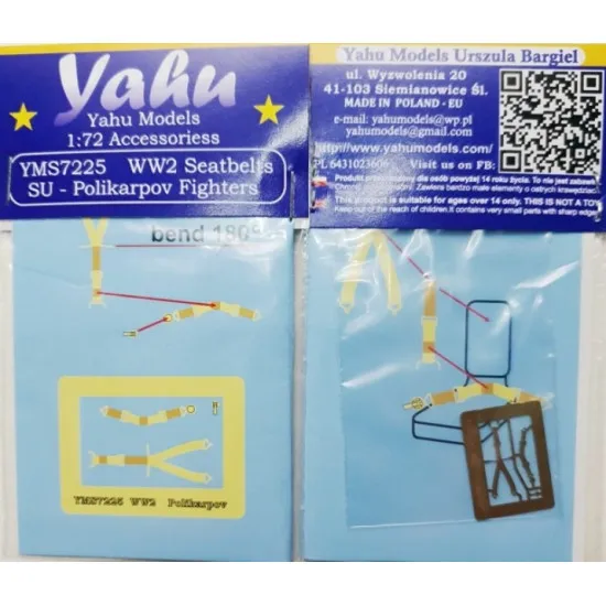 Yahu Model Yms7225 1/72 Ww2 Seatbelts Polikarpov Accessories For Aircraft