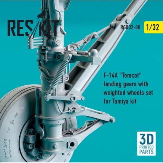 Reskit Rsu32-0088 1/32 F14a Tomcat Landing Gears With Weighted Wheels Set For Tamiya Kit 3d Printing
