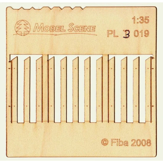 Model Scene Pl3-019 1/35 Wooden Fence Stockade Fence Boards Wider Size