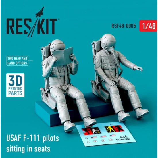 Reskit Rsf48-0005 1/48 Usaf F111 Pilots Sitting In Seats 2 Pcs 3d Printing