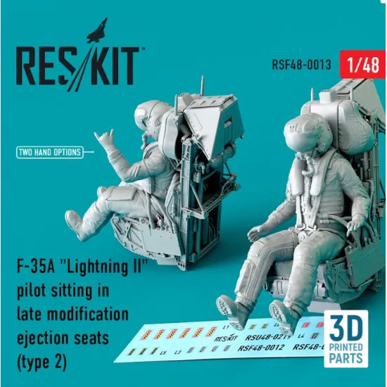 Reskit Rsf48-0013 1/48 F35a Lightning Pilot Sitting In Late Modification Ejection Seats Type 2 3d Printing