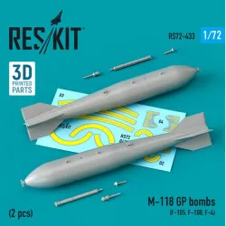 Reskit Rs72-0433 1/72 M118 Gp Bombs 2 Pcs F105 F100 F4 3d Printing