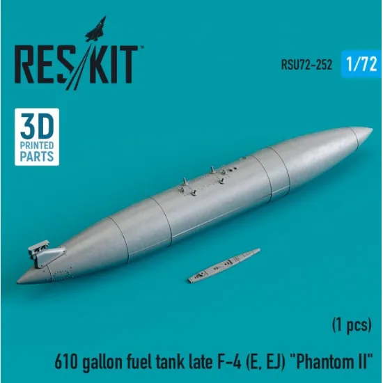 Reskit Rsu72-0252 1/72 610 Gallon Fuel Tank Late F4 E Ej Phantom 3d Printin