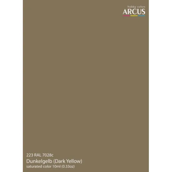 Arcus A223 Acrylic Paint Ral 7028 Dunkelgelb 1944 Saturated Color