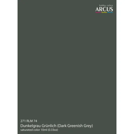 Arcus A271 Acrylic Paint Rlm 74 Dunkelgrau Grunlich Saturated Color