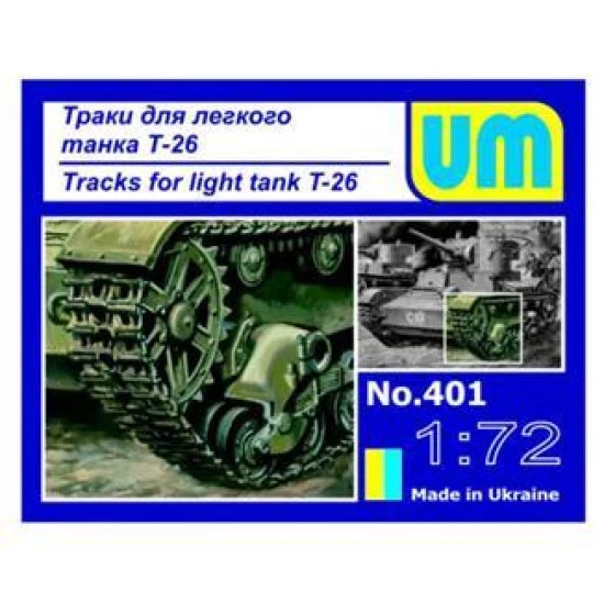 Tracks for T-26 light tank 1/72 UMT 401 Tracks for T-26 light tank 1/72 UMT 401